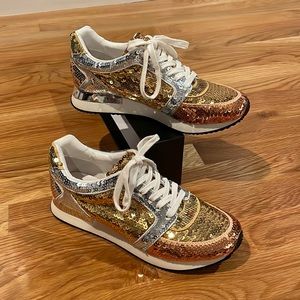 Katy Perry Sequined Sneakers. Size 7.5.
